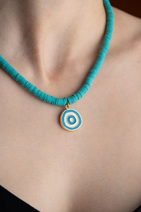 Heliophilia Silver Collar Multicolor con Colgante de Aleación